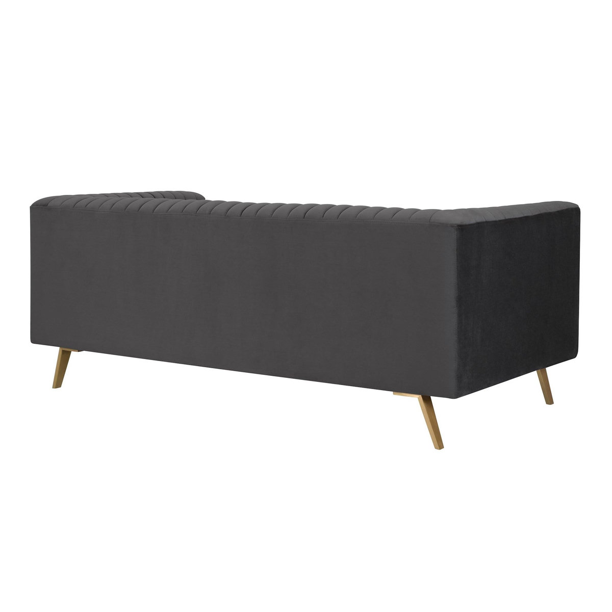 Rendez vous déco Canapé 2 places en velours gris-Gatsby