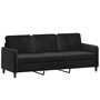 Voir la diapositive 4 : VIDAXL Canape 3 places avec oreillers decoratifs noir 180 cm velours