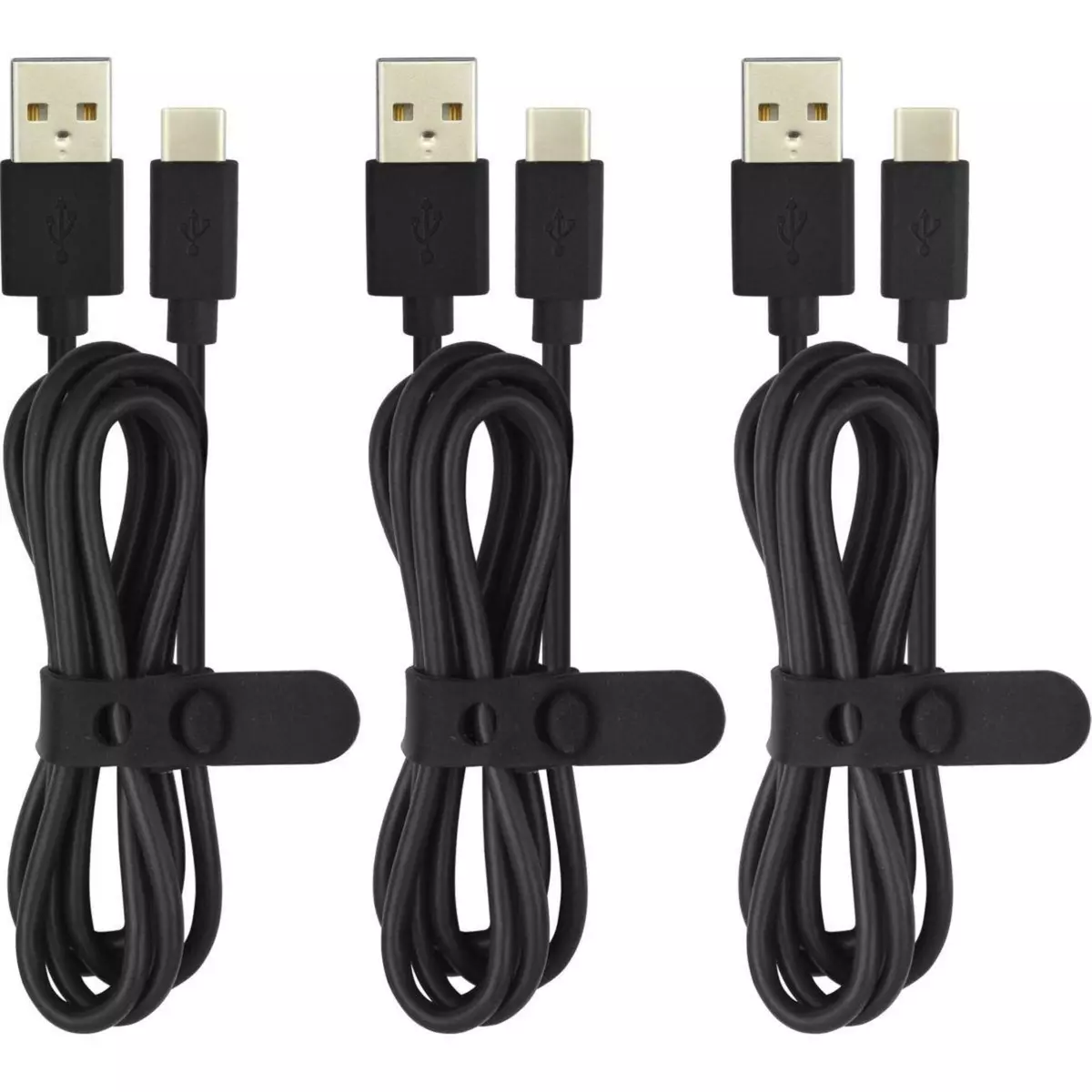 ESSENTIEL B Câble USB C pack de 3 cables 1M blanc/noir/mauve