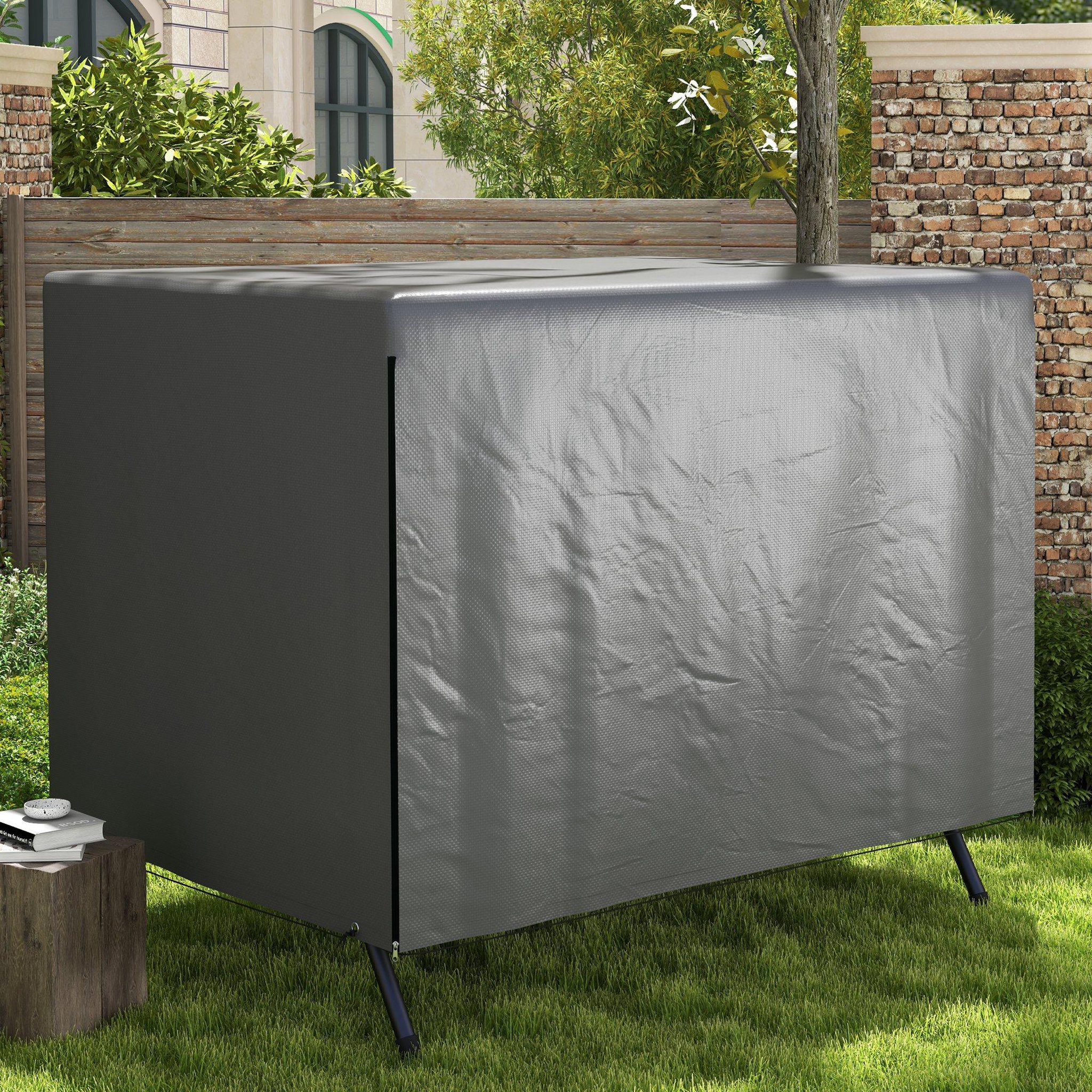 Voir la diapositive 2 : OUTSUNNY Housse de protection balancelle de jardin bâche étanche dim. 2,15l x 1,55l x 1,5h m pe gris