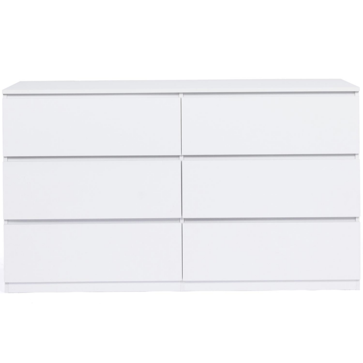 ID MARKET Commode 6 tiroirs TOMI XXL 140 cm bois blanc