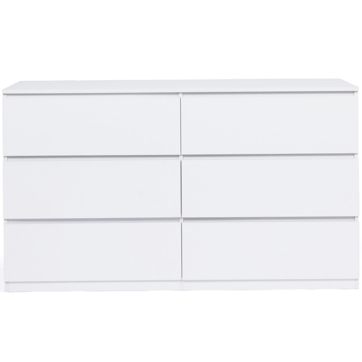 ID MARKET Commode 6 tiroirs TOMI XXL 140 cm bois blanc