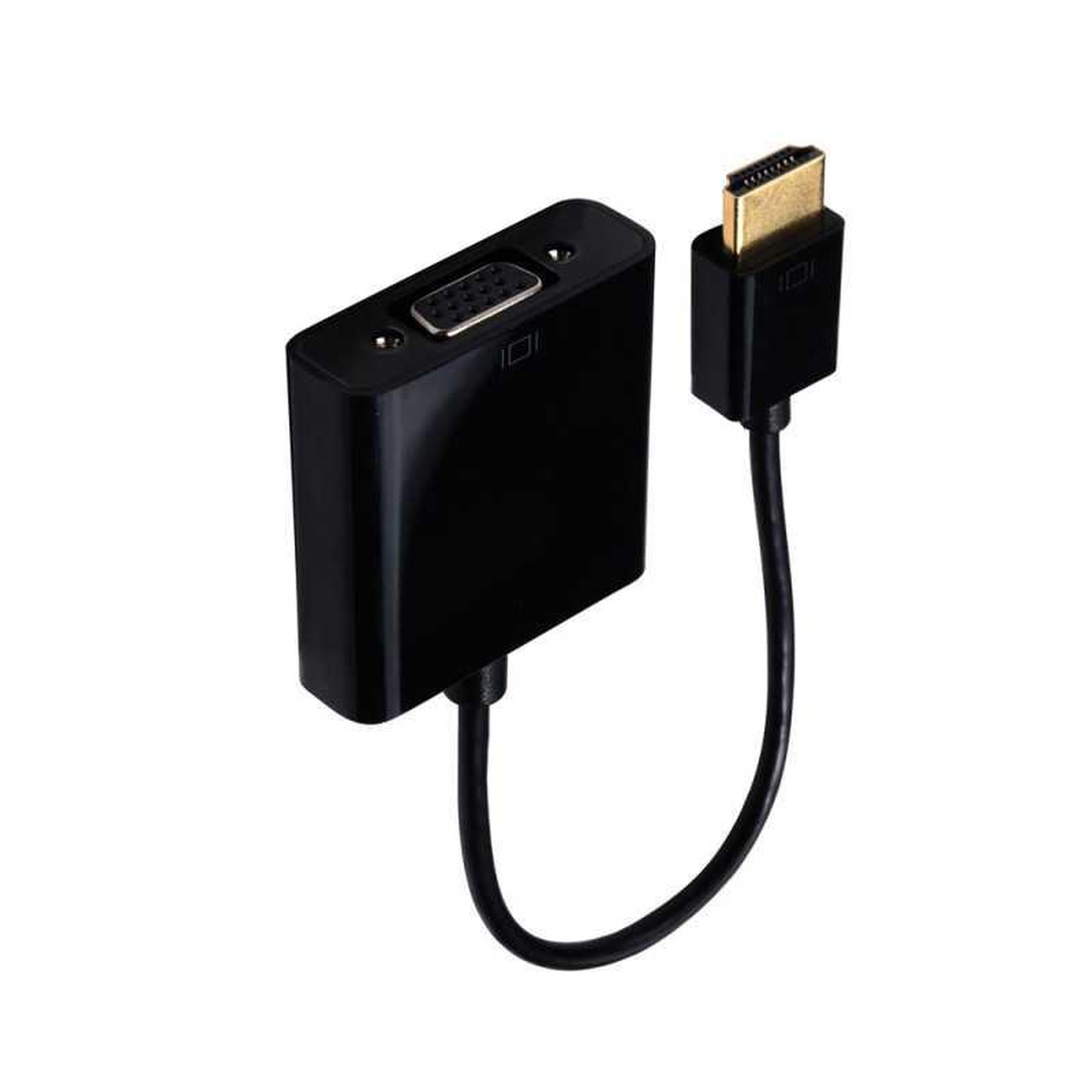 Adaptateur HDMI mâle vers VGA femelle avec câble 20 cm noir, connecteurs dorés anti-corrosion