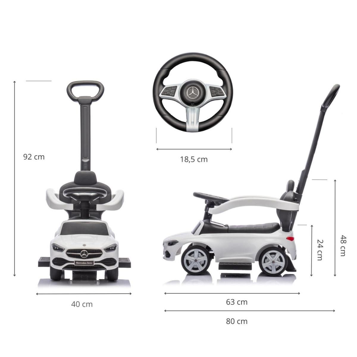 MILLY MALLY Porteur à pousser MERCEDES C-Class Blanc