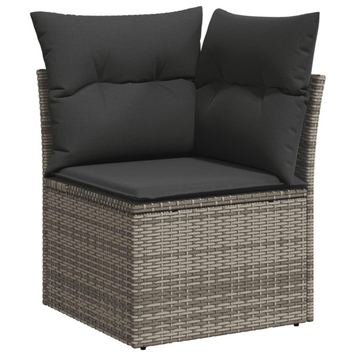 VIDAXL Salon de jardin 6 pcs avec coussins gris resine tressee