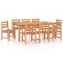 Voir la diapositive 2 : VIDAXL Ensemble a manger de jardin 9 pcs Bois de teck solide