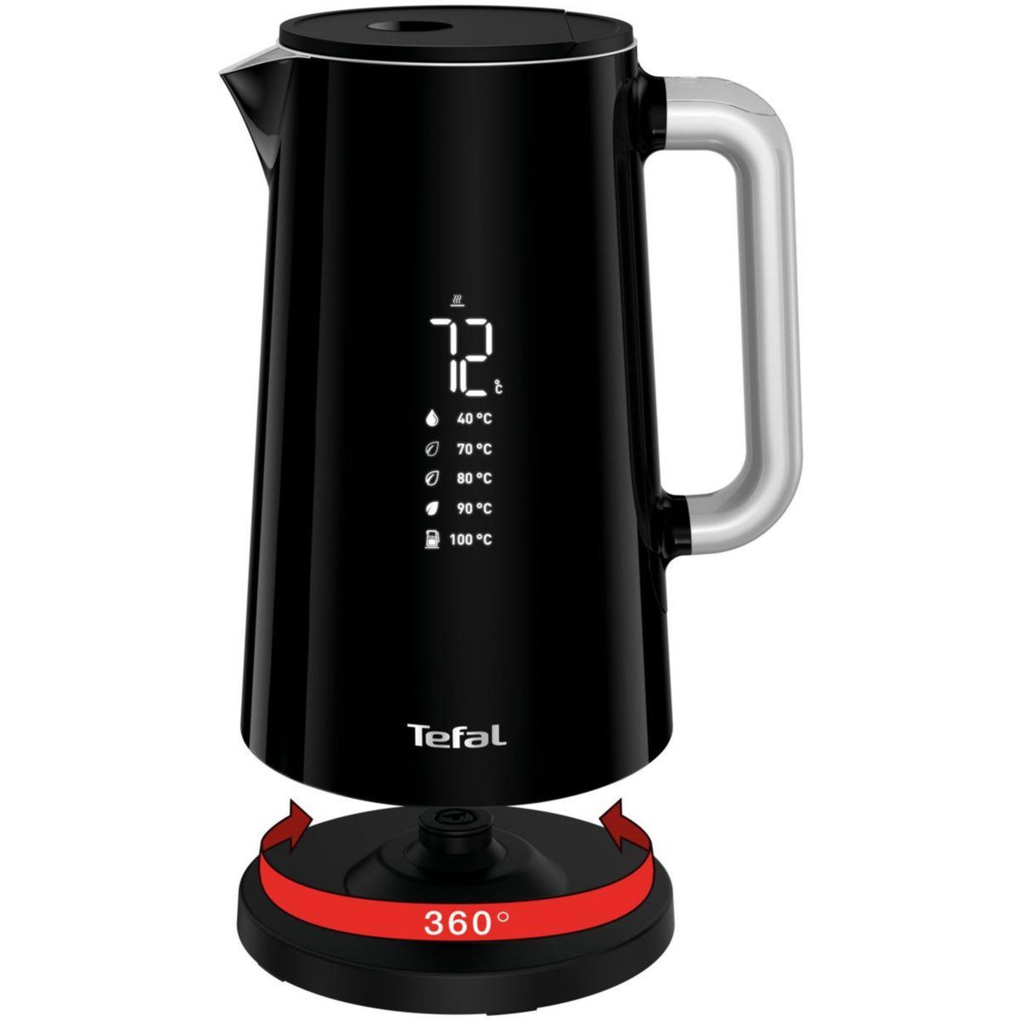 Voir la diapositive 5 : TEFAL Bouilloire à température réglable ko850810 écran digital sélection temp