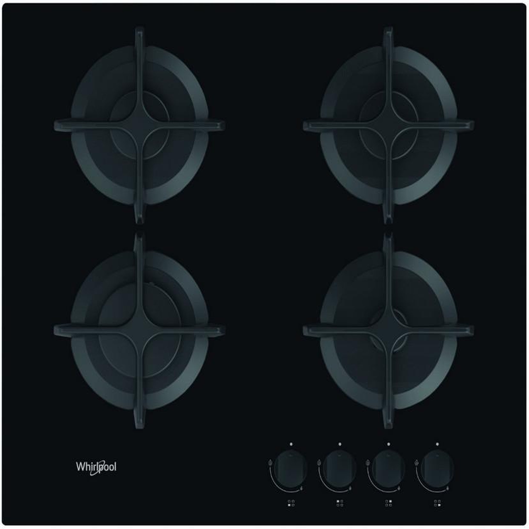 Whirlpool Table de cuisson gaz 60cm 4 feux noir - GOB616NB