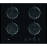 Whirlpool Table de cuisson gaz 60cm 4 feux noir - gob616nb