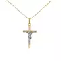 L'ATELIER D'AZUR Collier - Médaille Christ sur la Croix Or Bicolore - Femme ou Enfant