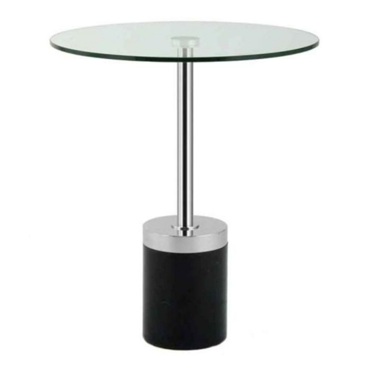 Paris Prix Table d'Appoint en Marbre  Lana  53cm Argent & Noir