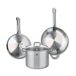 ELO Ensemble de 2 Poêles de cuisson 28 et 32 cm et 1 faitout 26 cm Elo Profi Citrin