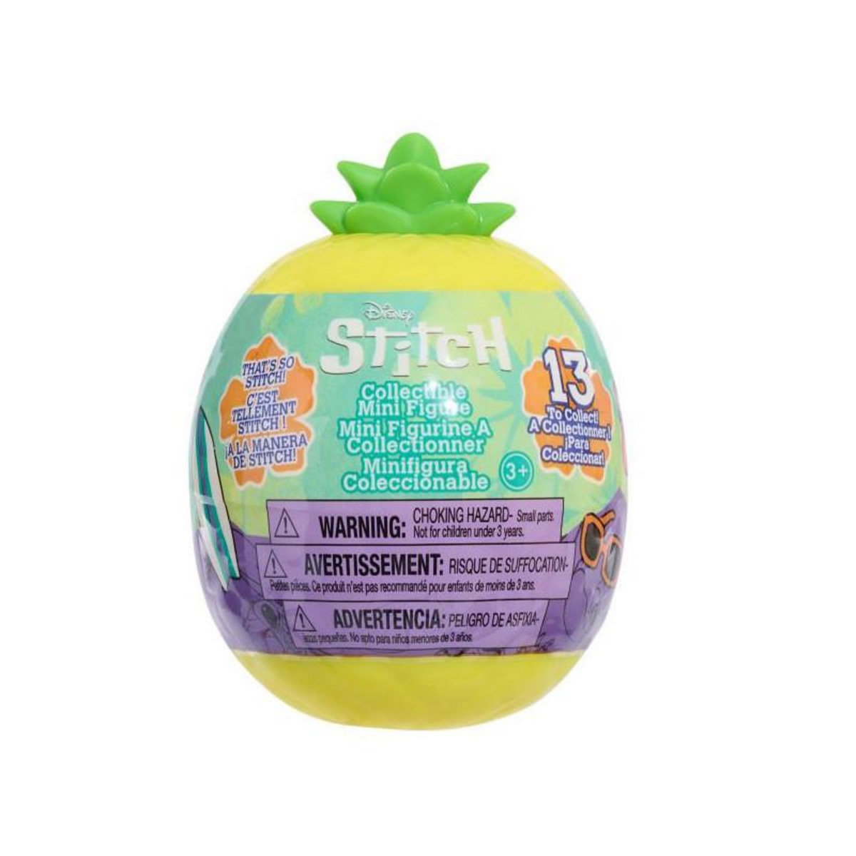 DISNEY Mini Figurine dans Ananas Disney Stitch 5 cm Modèle aléatoire