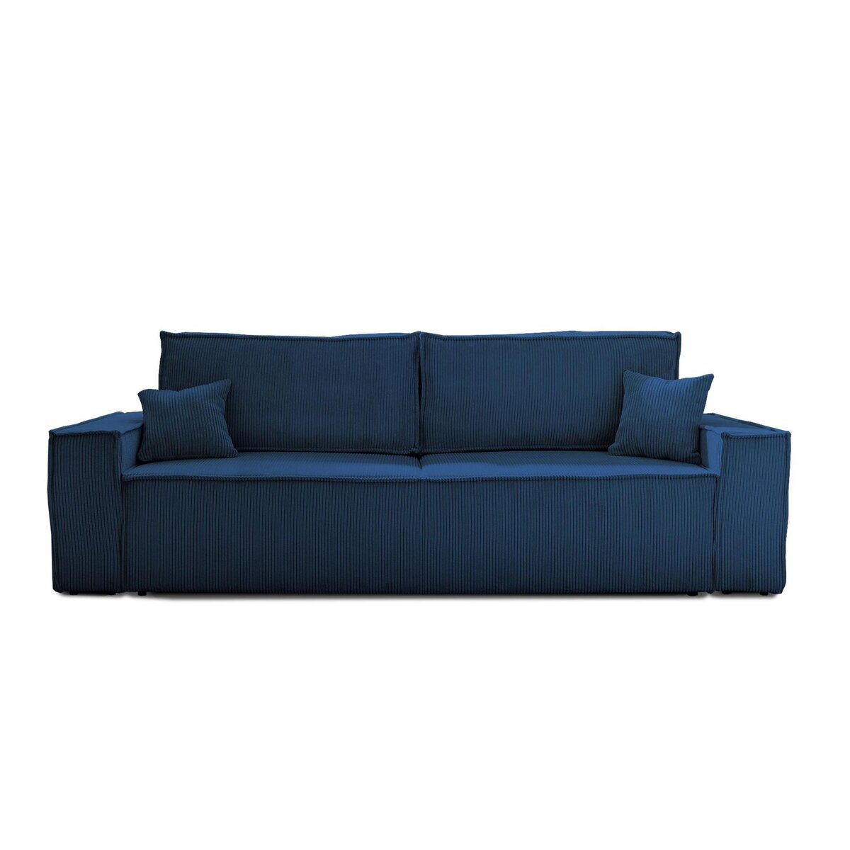 BEST MOBILIER Dellia - canapé 3 places convertible - avec coffre - en velours côtelé - style contemporain