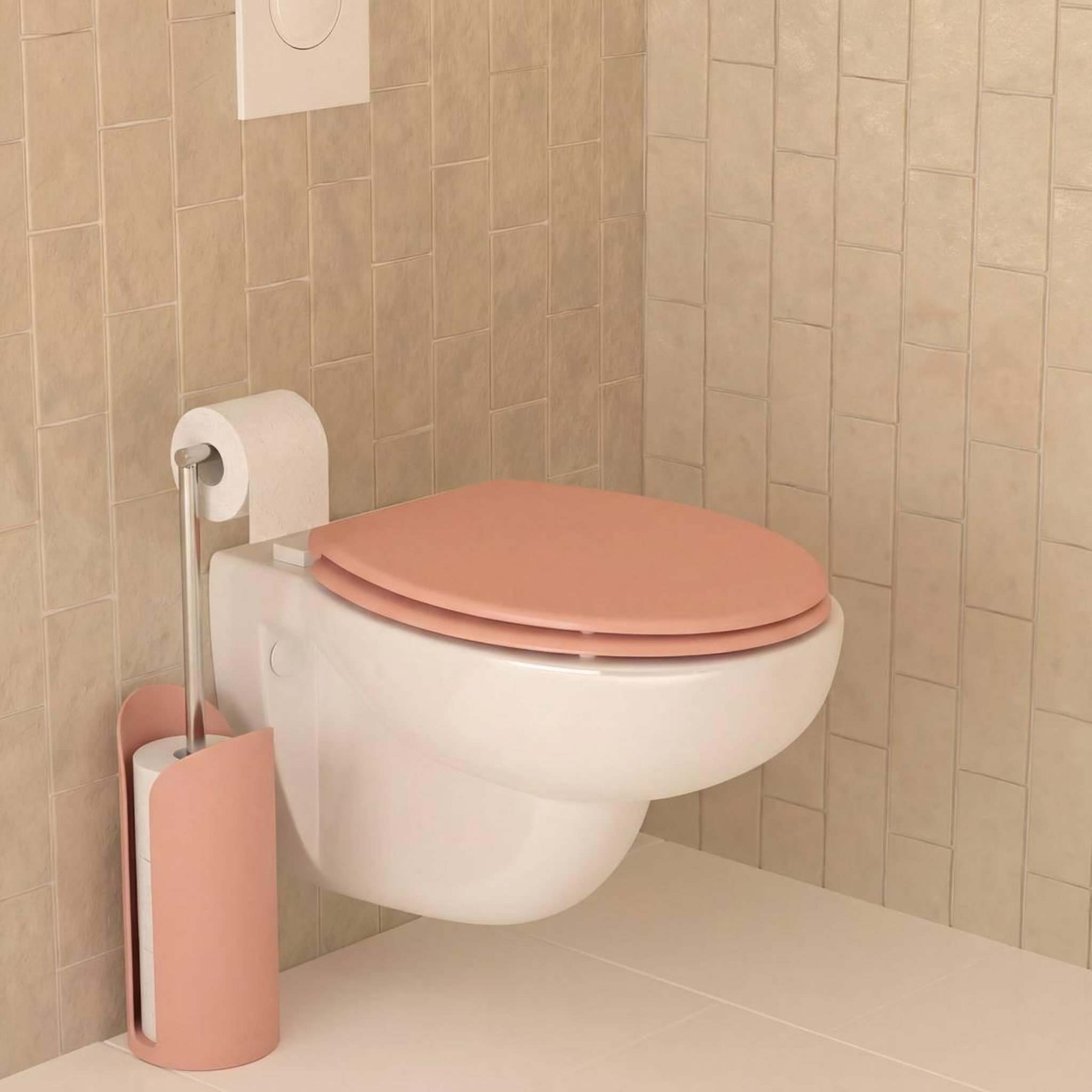 Voir la diapositive 6 : FIVE Dérouleur Papier Toilette  Flexible  60cm Rose Blush