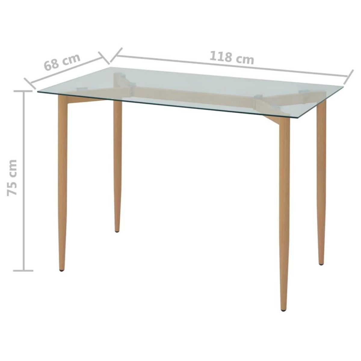 VIDAXL Table a manger 118x68x75 cm