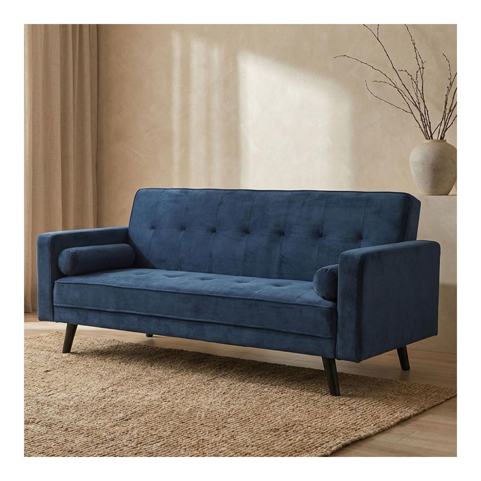 Voir la diapositive 4 : Paris Prix Canapé convertible 3 places scandinave  navya  bleu