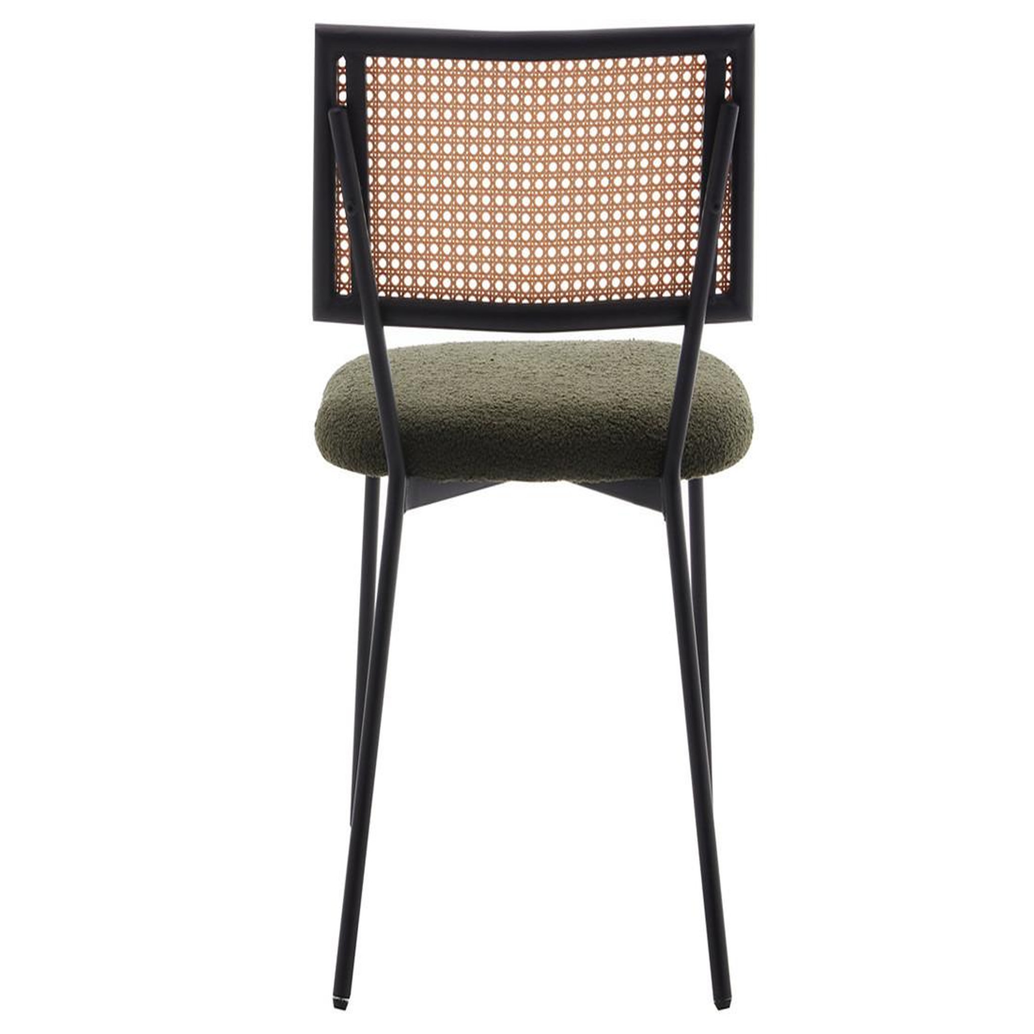 Voir la diapositive 6 : BEST MOBILIER Luciano - lot de 2 chaises cannage - en tissu bouclette