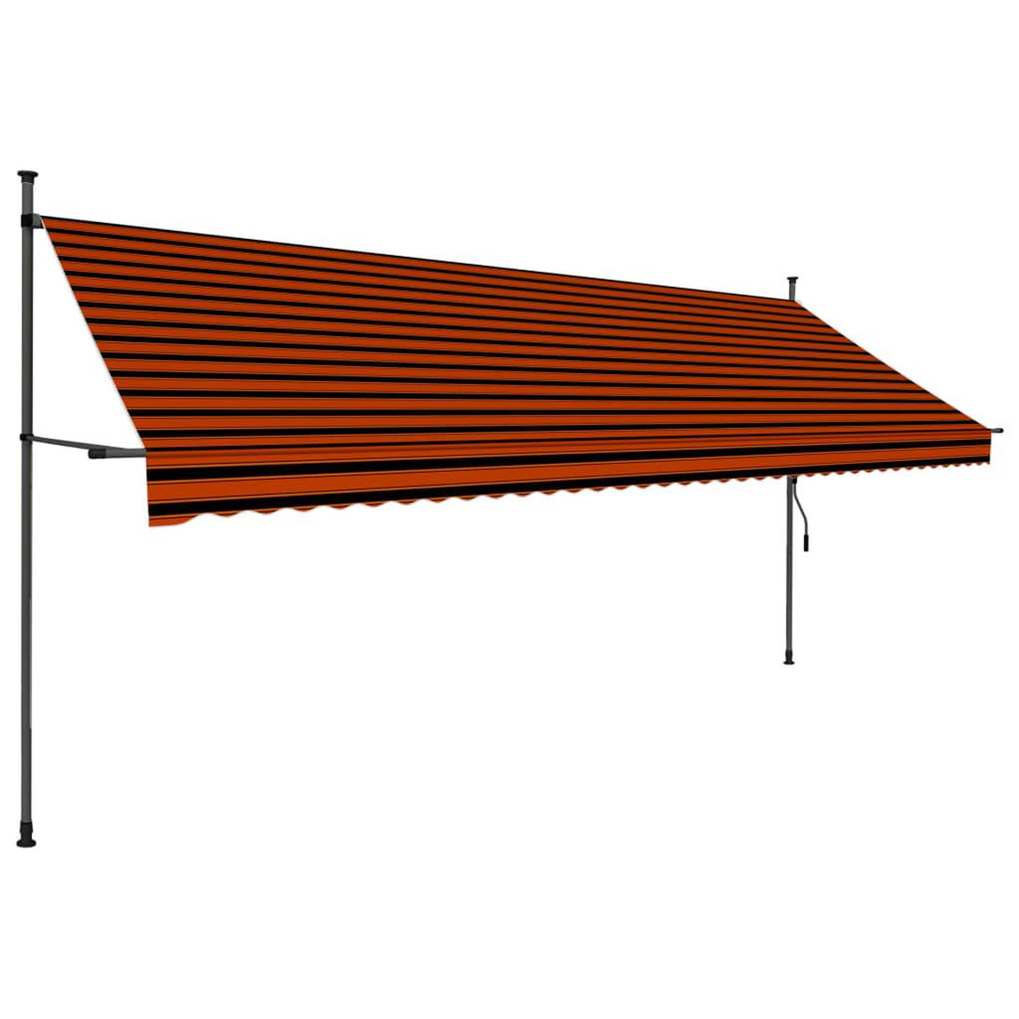 Voir la diapositive 3 : VIDAXL Auvent manuel retractable avec LED 400 cm Orange et marron