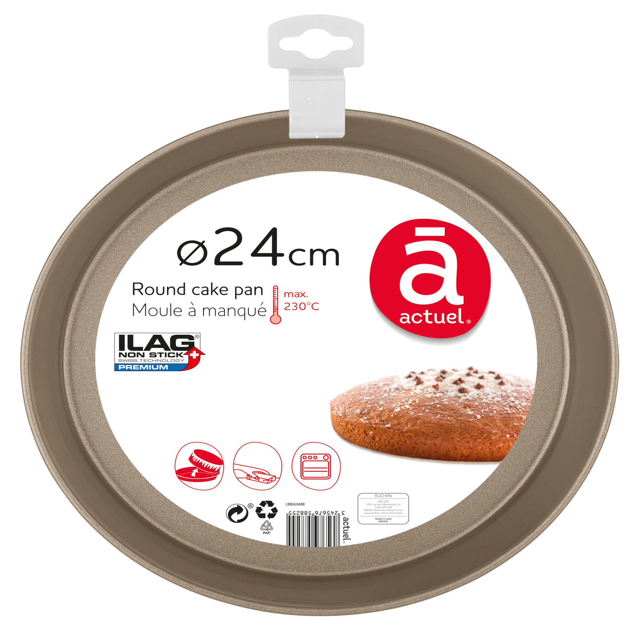 Voir la diapositive 2 : ACTUEL Moule à manqué 24 cm en métal
