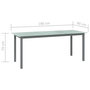 Voir la diapositive 6 : VIDAXL Table de jardin Gris clair 190x90x74 cm Aluminium et verre