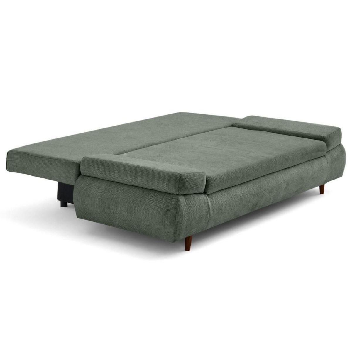 BEST MOBILIER Larson - canapé droit 3 places convertible avec coffre en velours texturé