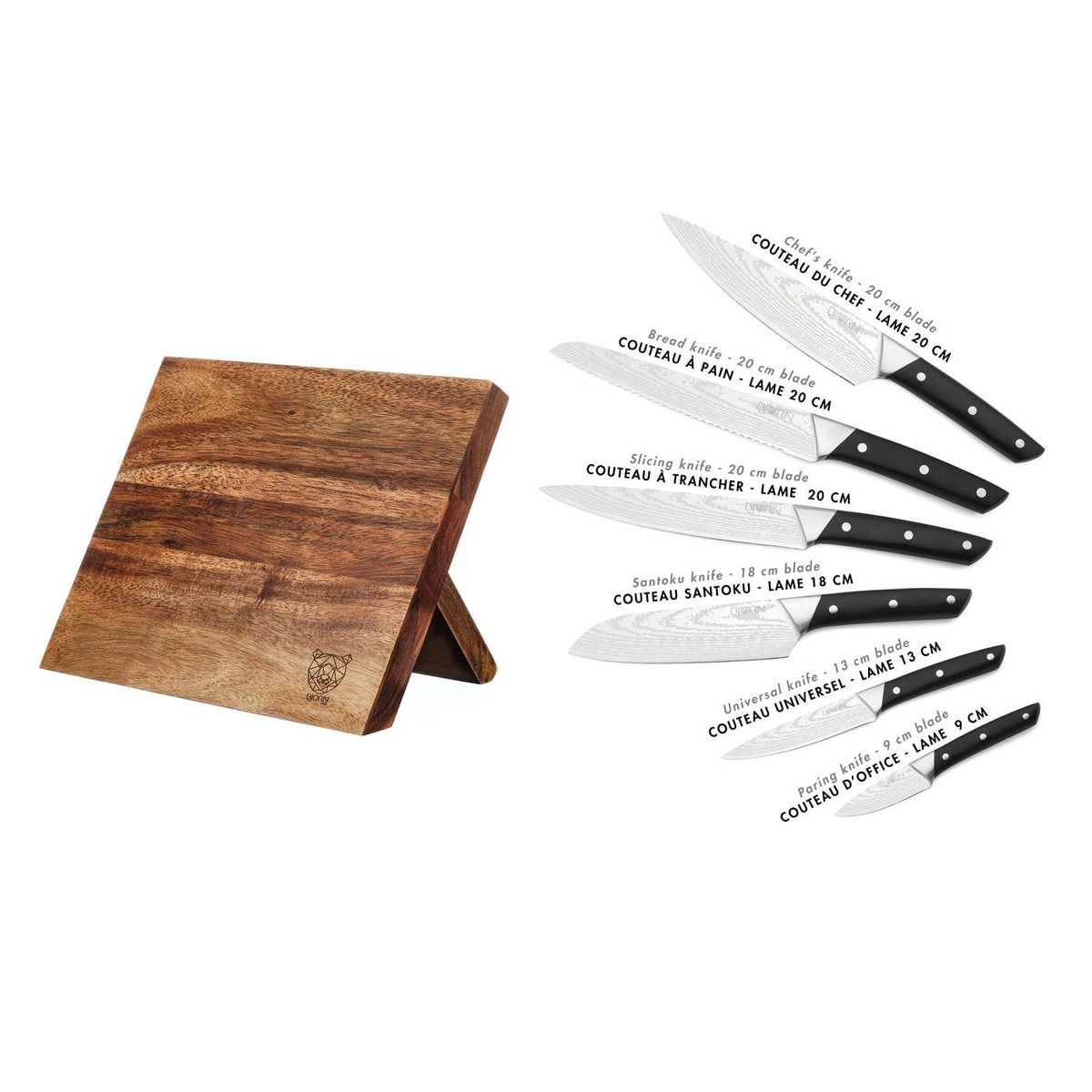 BJORN Bloc couteaux de cuisine ERLING VANTAA - 7 pièces