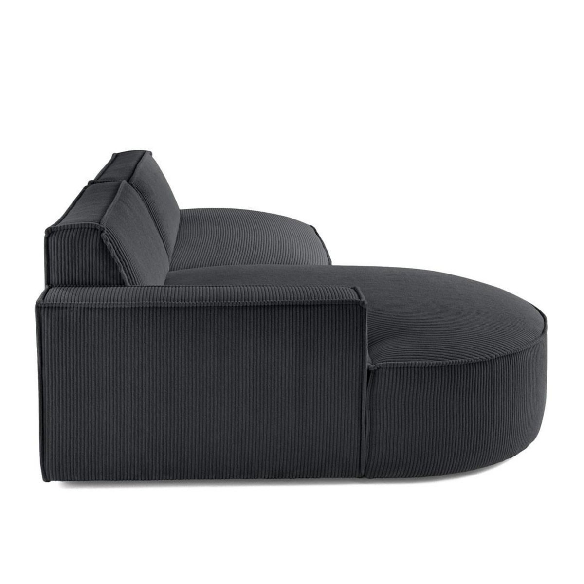 LISA DESIGN Spiaggia - canapé d'angle gauche - forme arrondie - 4 places - en velours côtelé