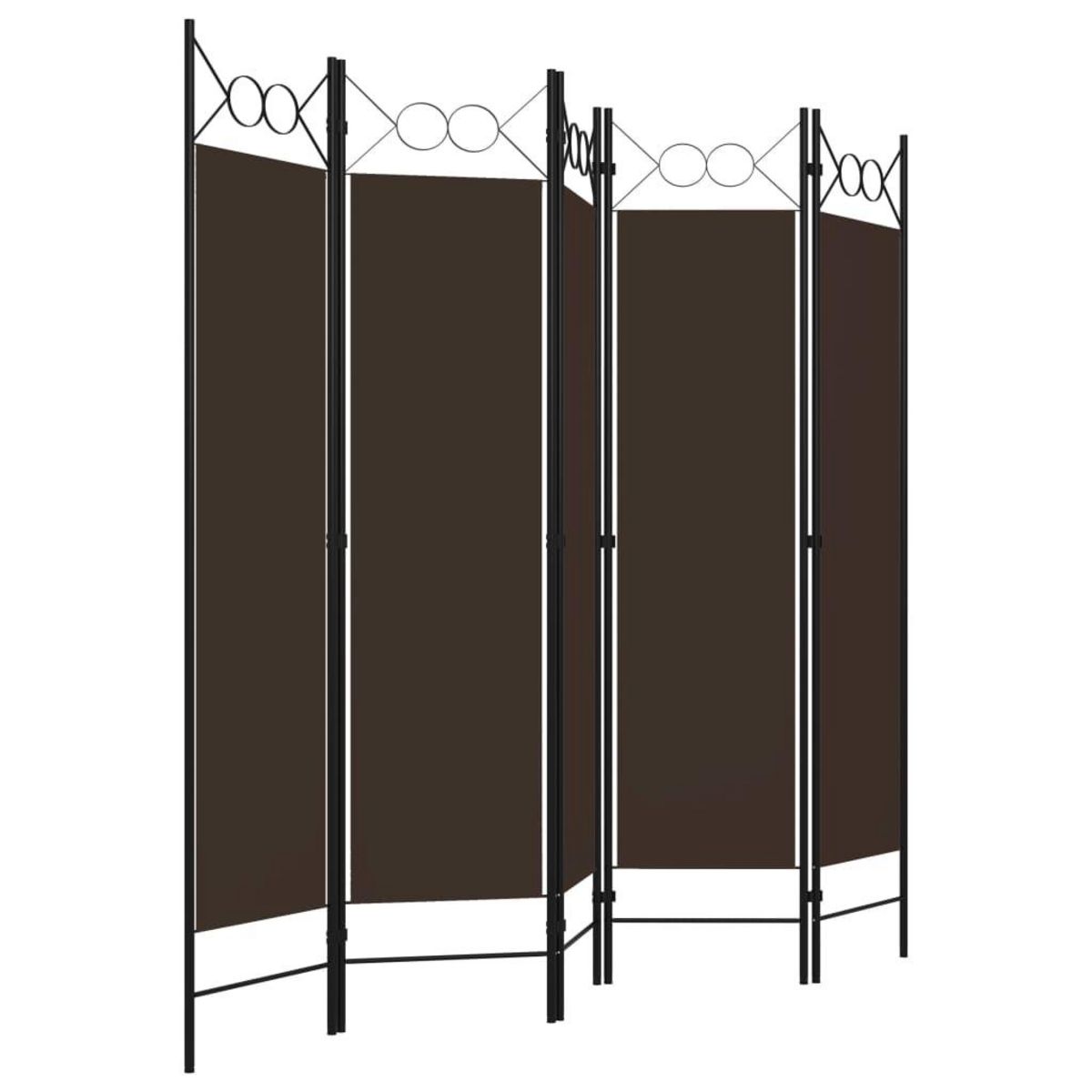 VIDAXL Cloison de separation 5 panneaux Marron 200x180 cm