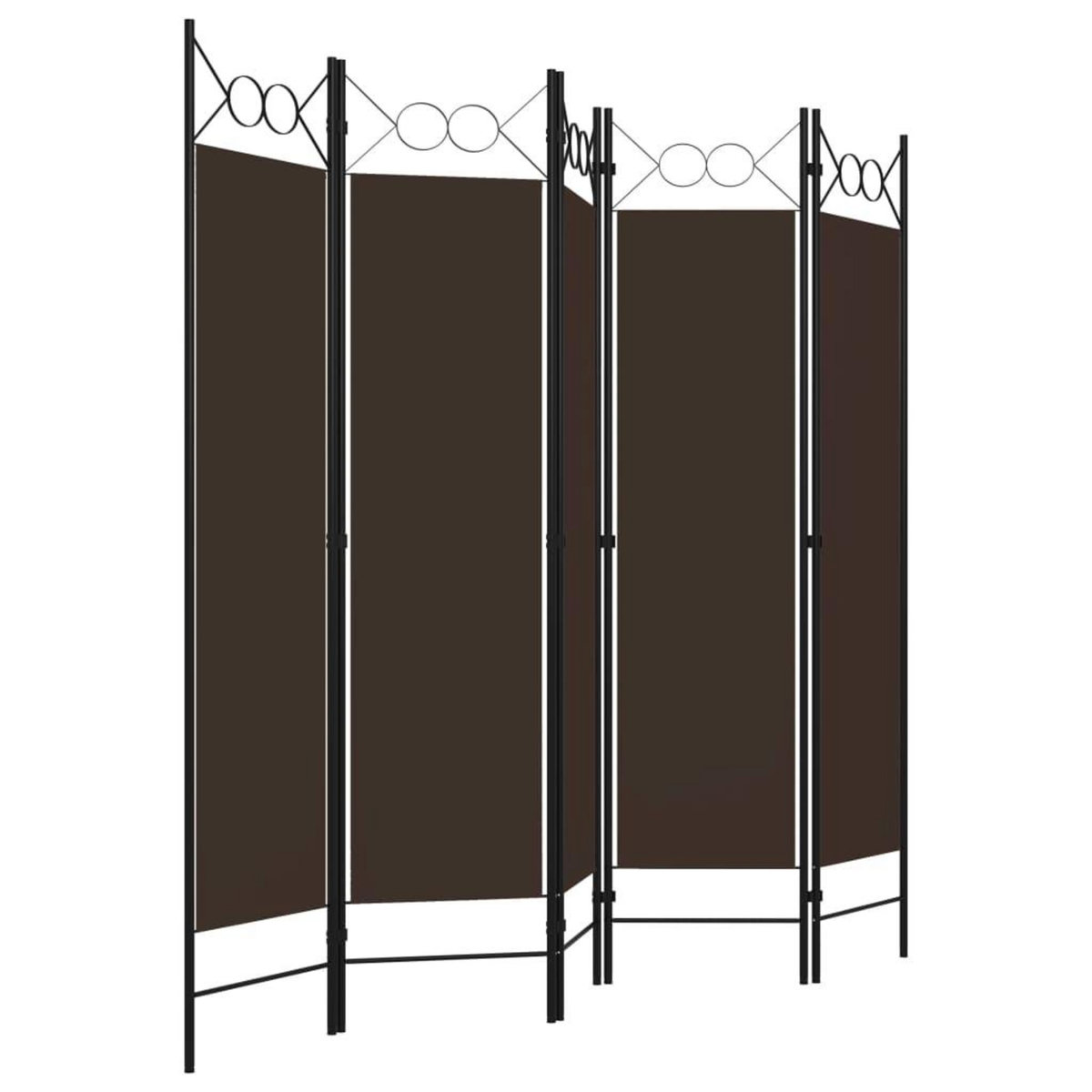 VIDAXL Cloison de separation 5 panneaux Marron 200x180 cm