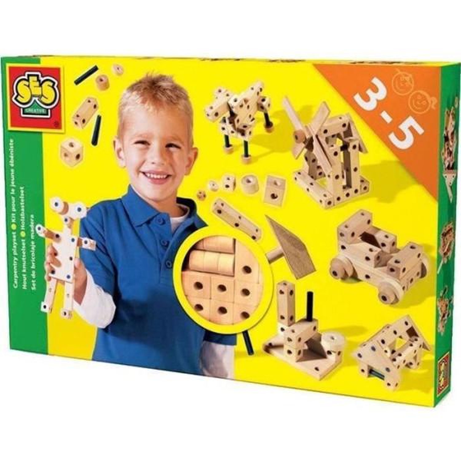 SES CREATIVE Kit pour le jeune ébéniste Jeu de construction de jouets Bois - vue 4