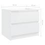 Voir la diapositive 6 : VIDAXL Table de chevet Blanc brillant 50x39x43,5 cm Agglomere