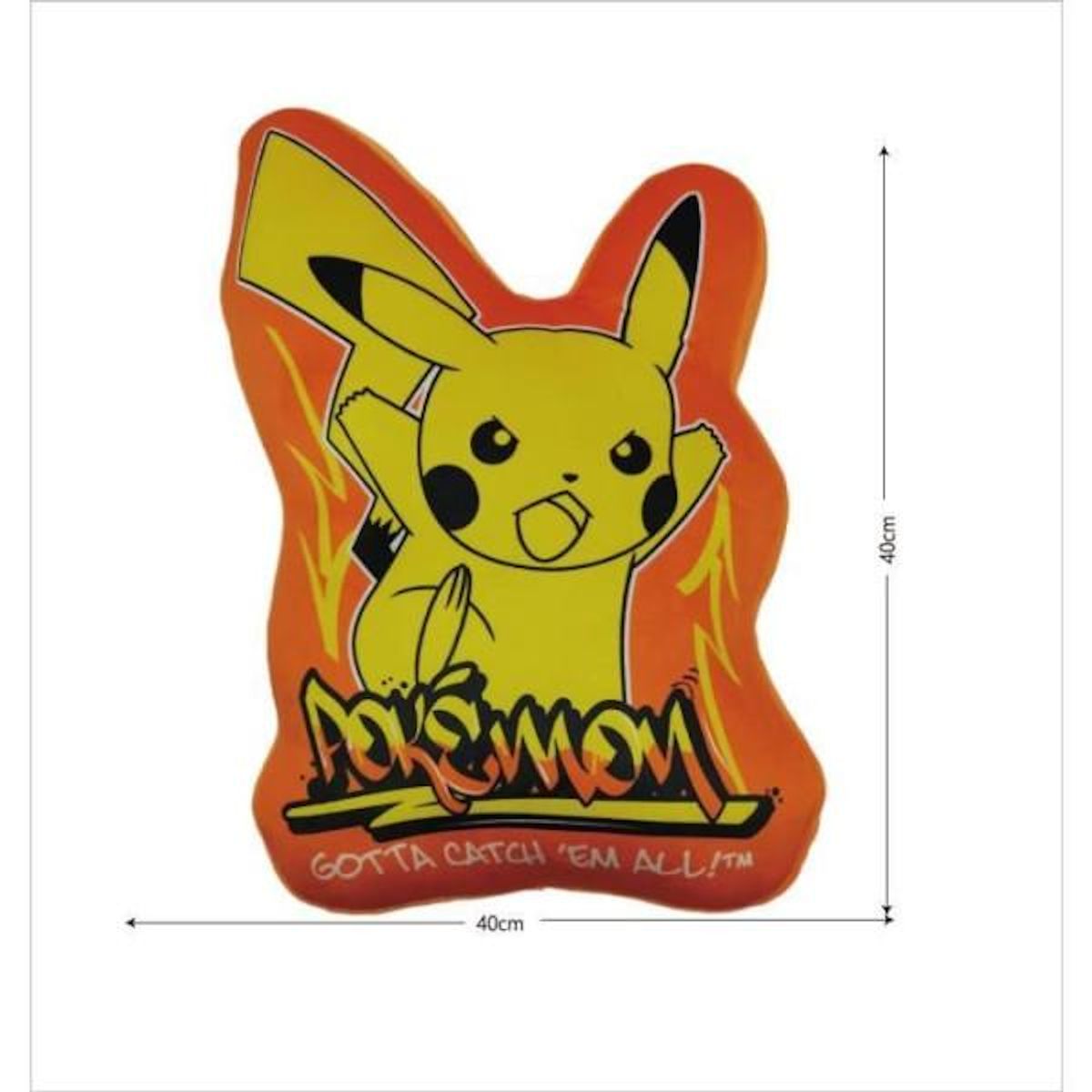 Pokemon Coussin premium 3D en Velboa - POKEMON - Pikachu - 40 cm