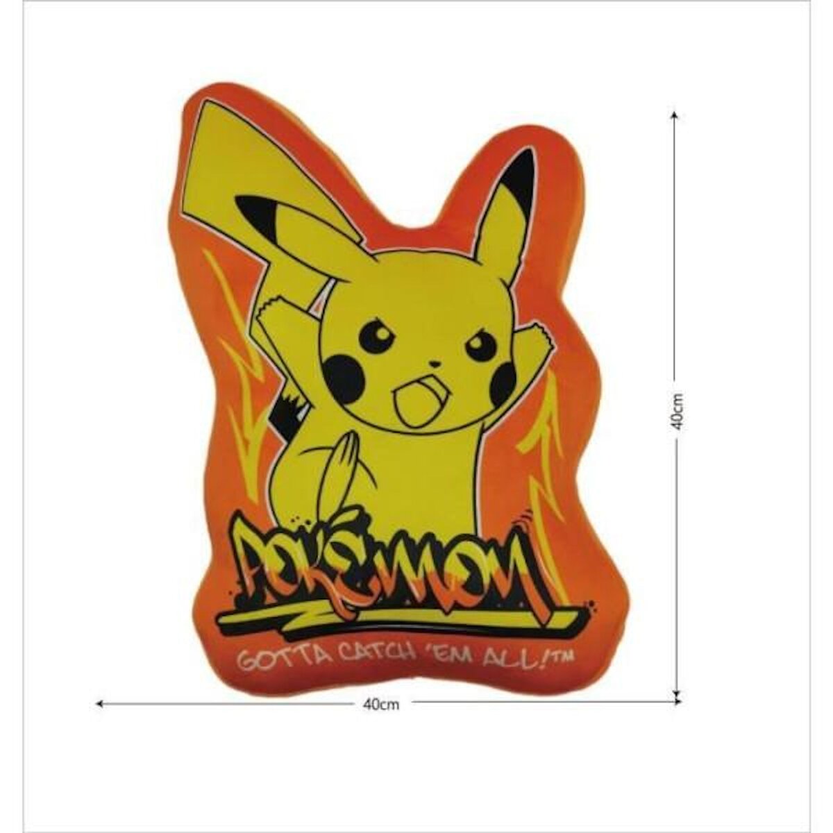 Pokemon Coussin premium 3D en Velboa - POKEMON - Pikachu - 40 cm