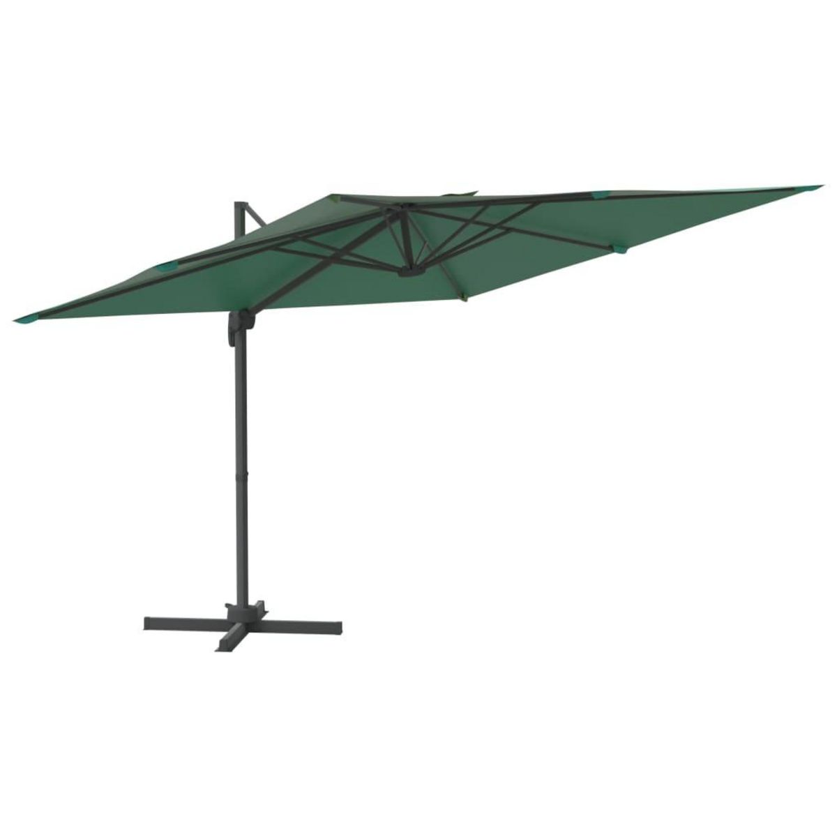 VIDAXL Parasol de jardin en porte-a-faux avec mat en aluminium vert