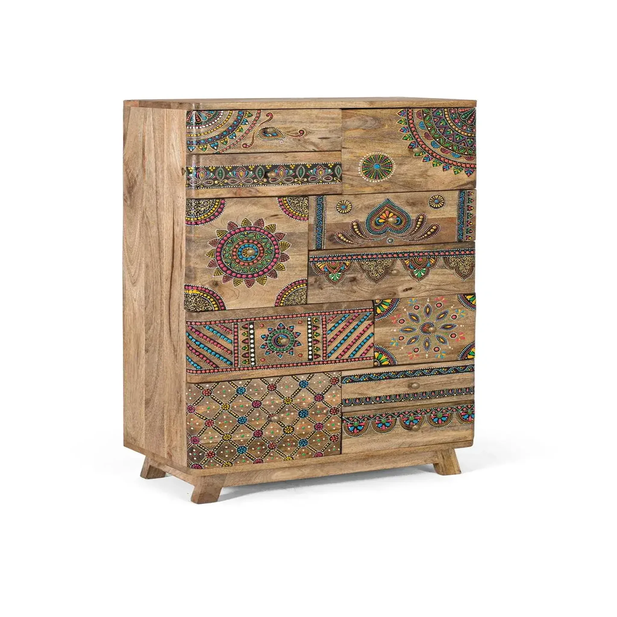 Voir la diapositive 2 : GINER Y COLOMER SL Chiffonnier en bois de manguier 60 cm style boho ethnique