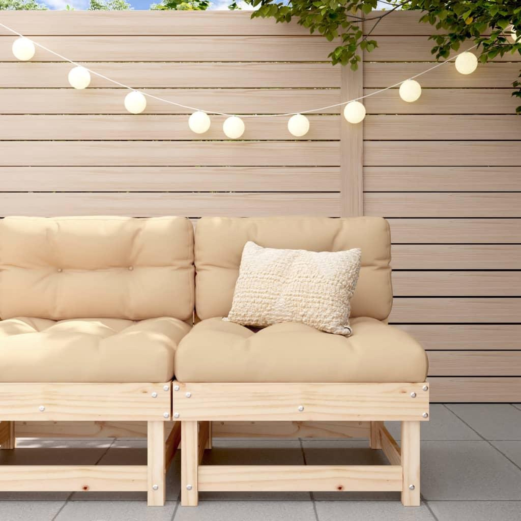 VIDAXL Canape central de jardin bois de pin massif
