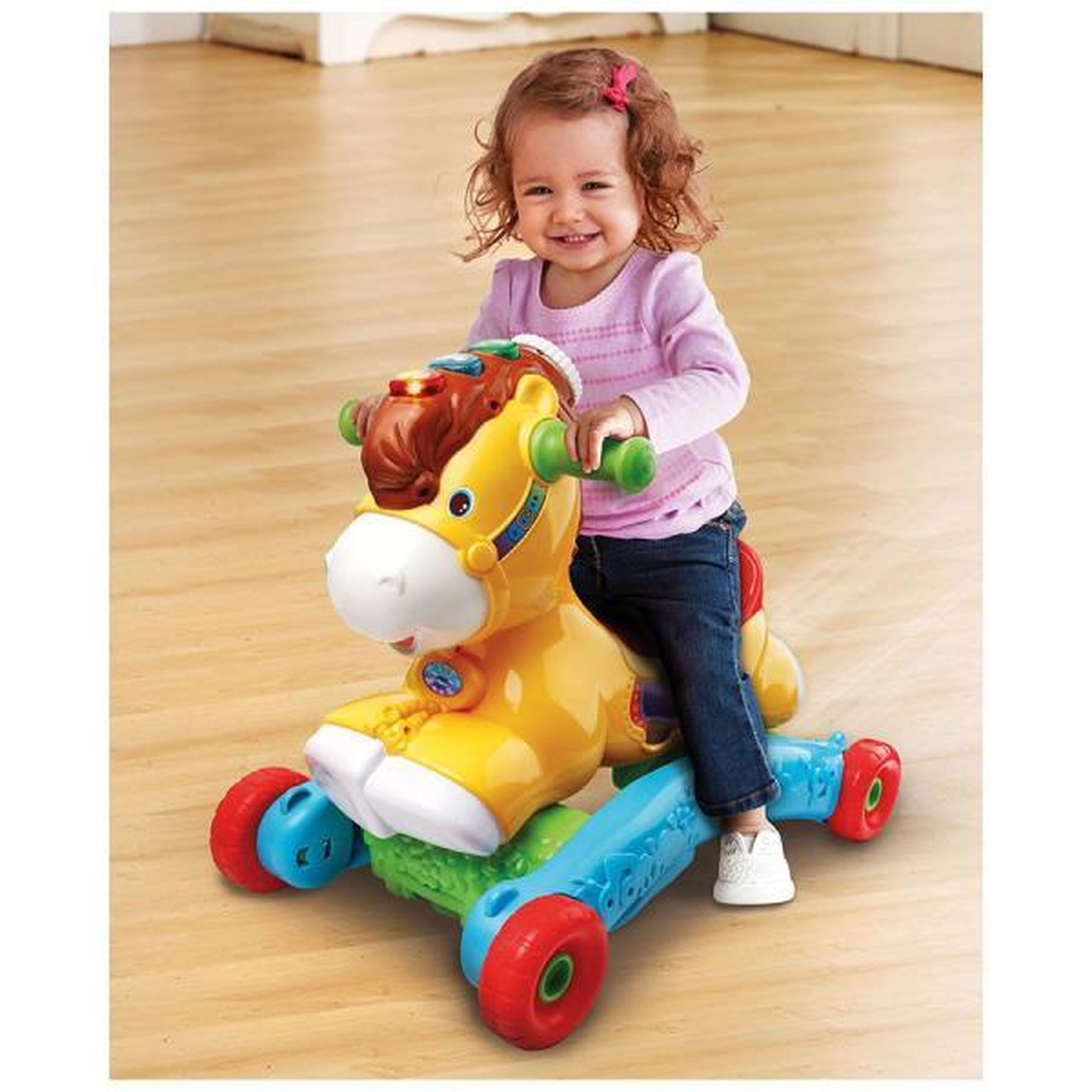 Voir la diapositive 2 : VTECH BABY Porteur Trotteur  a Bascule P'tit Galop, Mon Poney Basculo 2en1 - VTECH BABY - Parlant et Lumineux - Multicolore