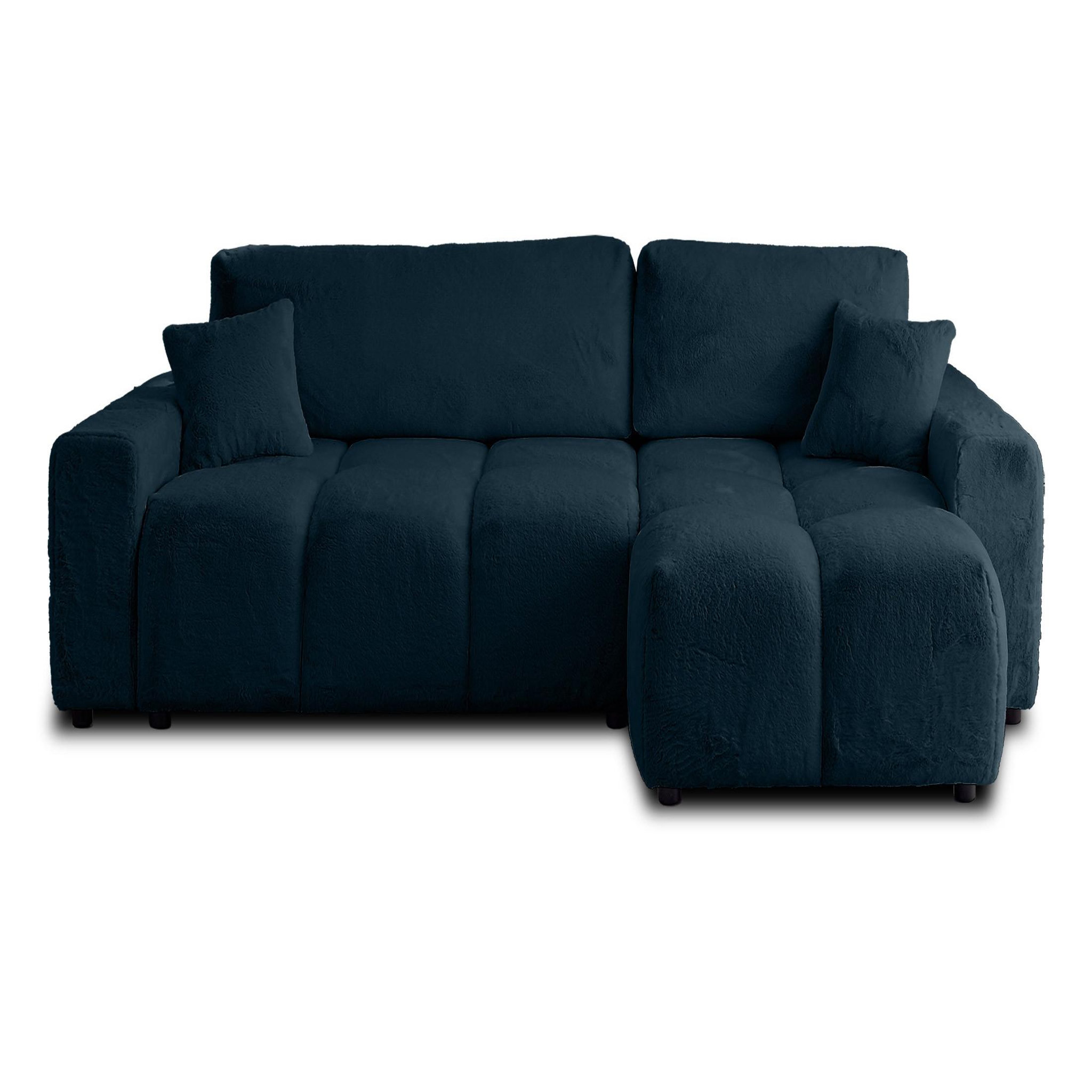 Voir la diapositive 1 : BEST MOBILIER Crocus - canapé d'angle réversible - 4 places - convertible avec coffre - en fausse fourrure