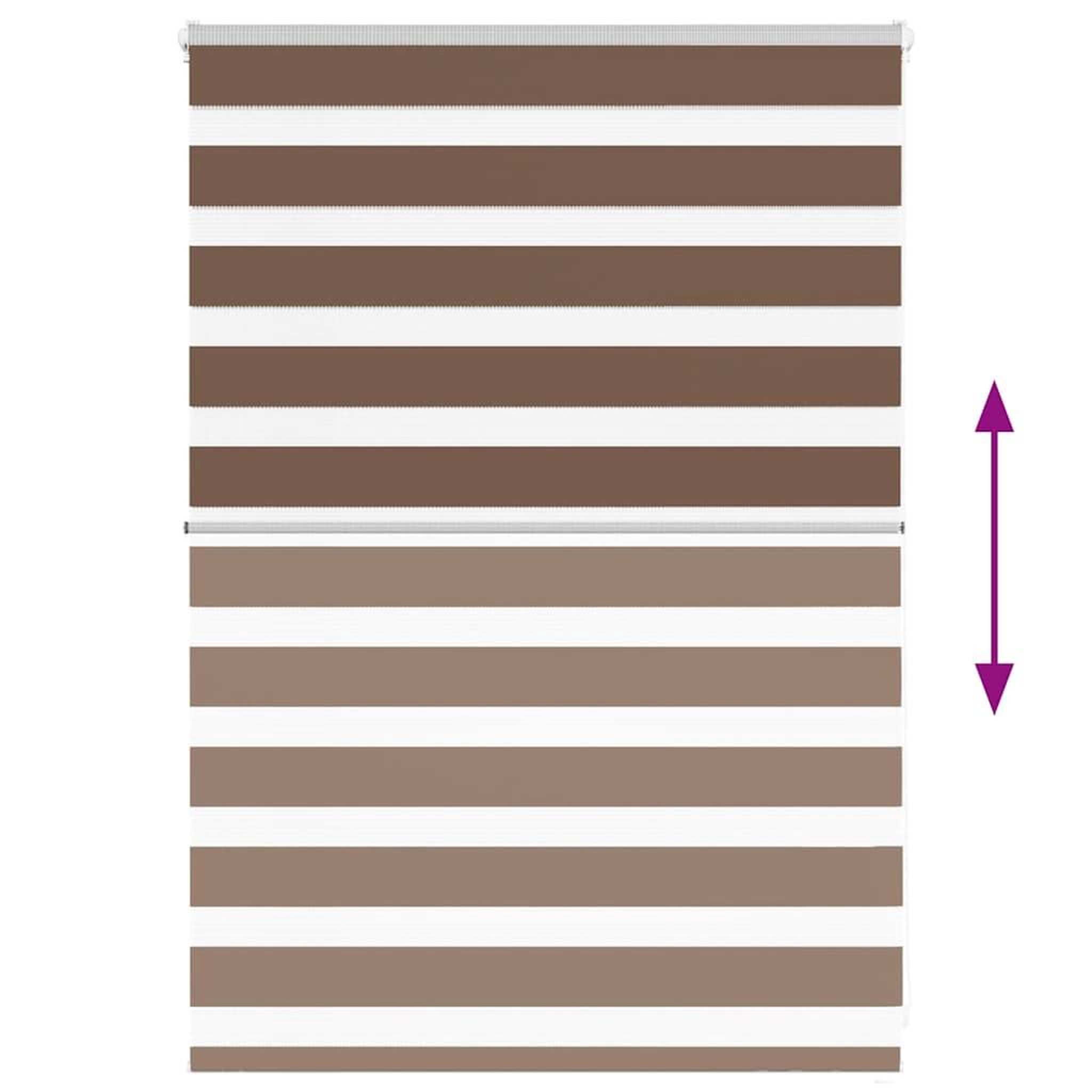 Voir la diapositive 5 : VIDAXL Store zebre marron 95x100 cm largeur du tissu 90,9 cm polyester