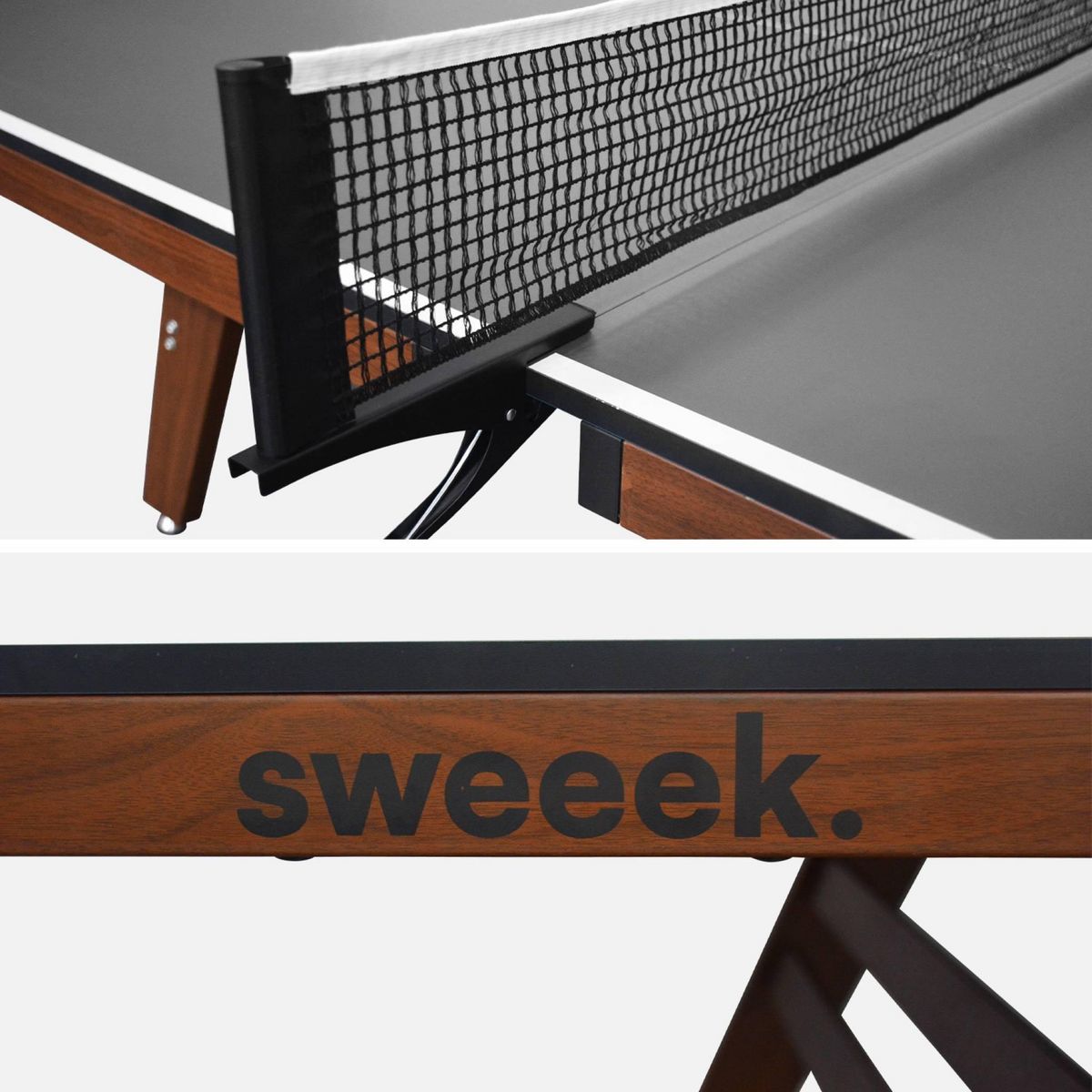 SWEEEK Table de ping pong intérieur deluxe avec 2 raquettes et 3 balles