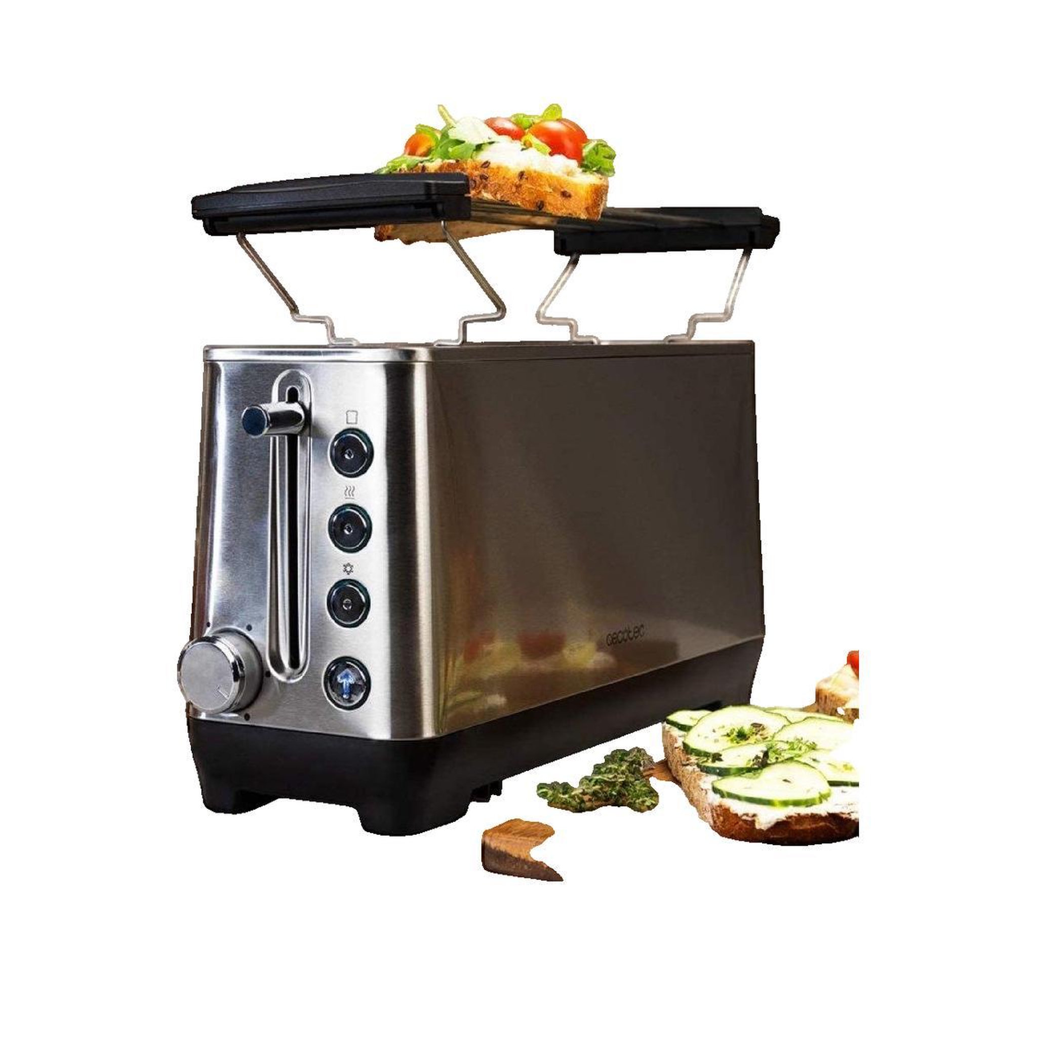 Voir la diapositive 3 : CECOTEC Grille pain Cecotec Grille-Pain Vertical 1100W Inox