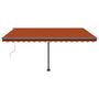 Voir la diapositive 3 : VIDAXL Auvent automatique capteur de vent/LED 400x300 cm Orange/marron