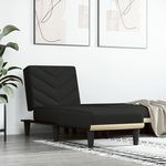 VIDAXL Chaise longue noir tissu