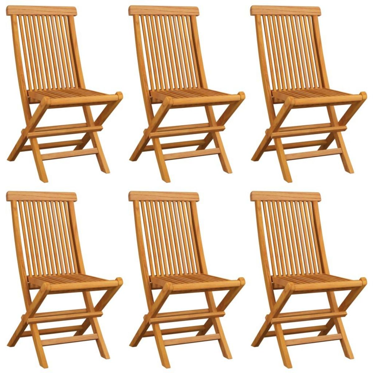 VIDAXL Chaises de jardin et coussins anthracite lot de 6 Bois de teck