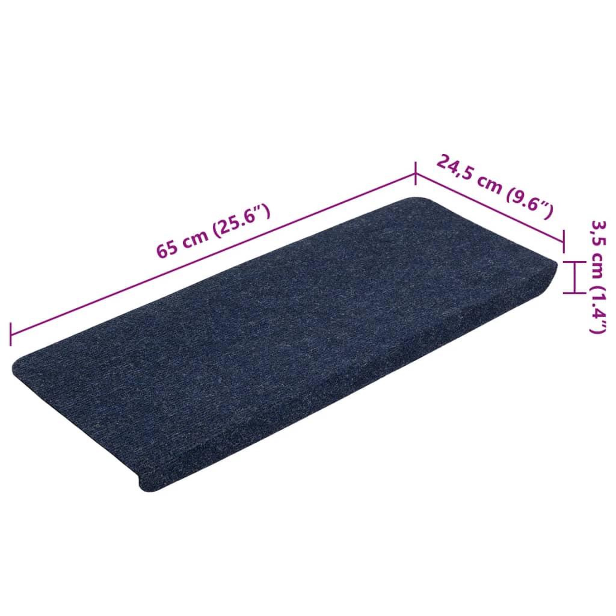 Voir la diapositive 6 : VIDAXL Tapis d'escalier auto-adhesifs 15 pcs 65x24,5x3,5 cm Bleu