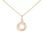 l'atelier d'azur collier - pendentif or rose anneaux enlacés sertis de zirconiums - chaine dorée rose offerte
