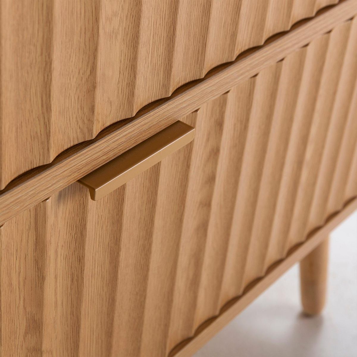 VS VENTA-STOCK Commode de nuit Lluvia 3 tiroirs coloris chêne, largeur 80 cm