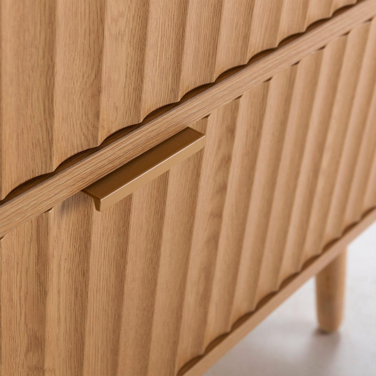 VS VENTA-STOCK Commode de nuit Lluvia 3 tiroirs coloris chêne, largeur 80 cm