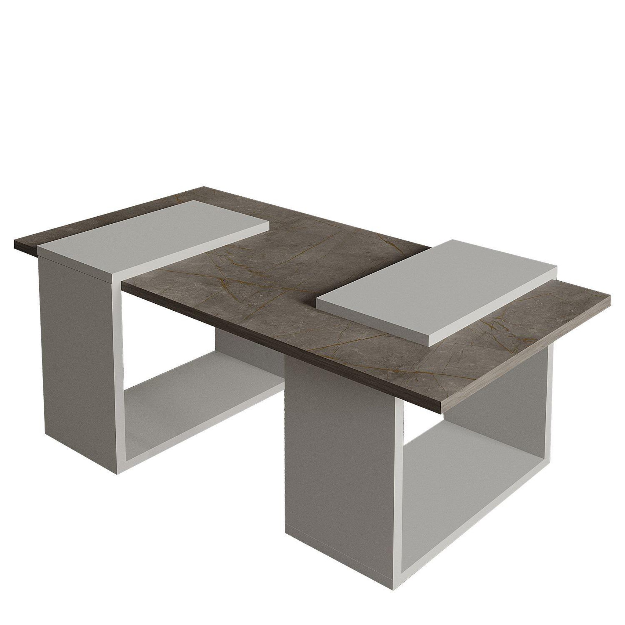 Habitat et Jardin Table basse en bois  matris  - 90 x 46 x 37 cm - gris